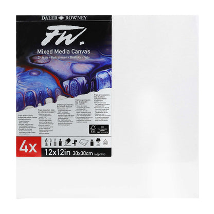 Daler-Rowney FW Mixed Media Rigid Canvas (Multi-Packs) - 12x12in