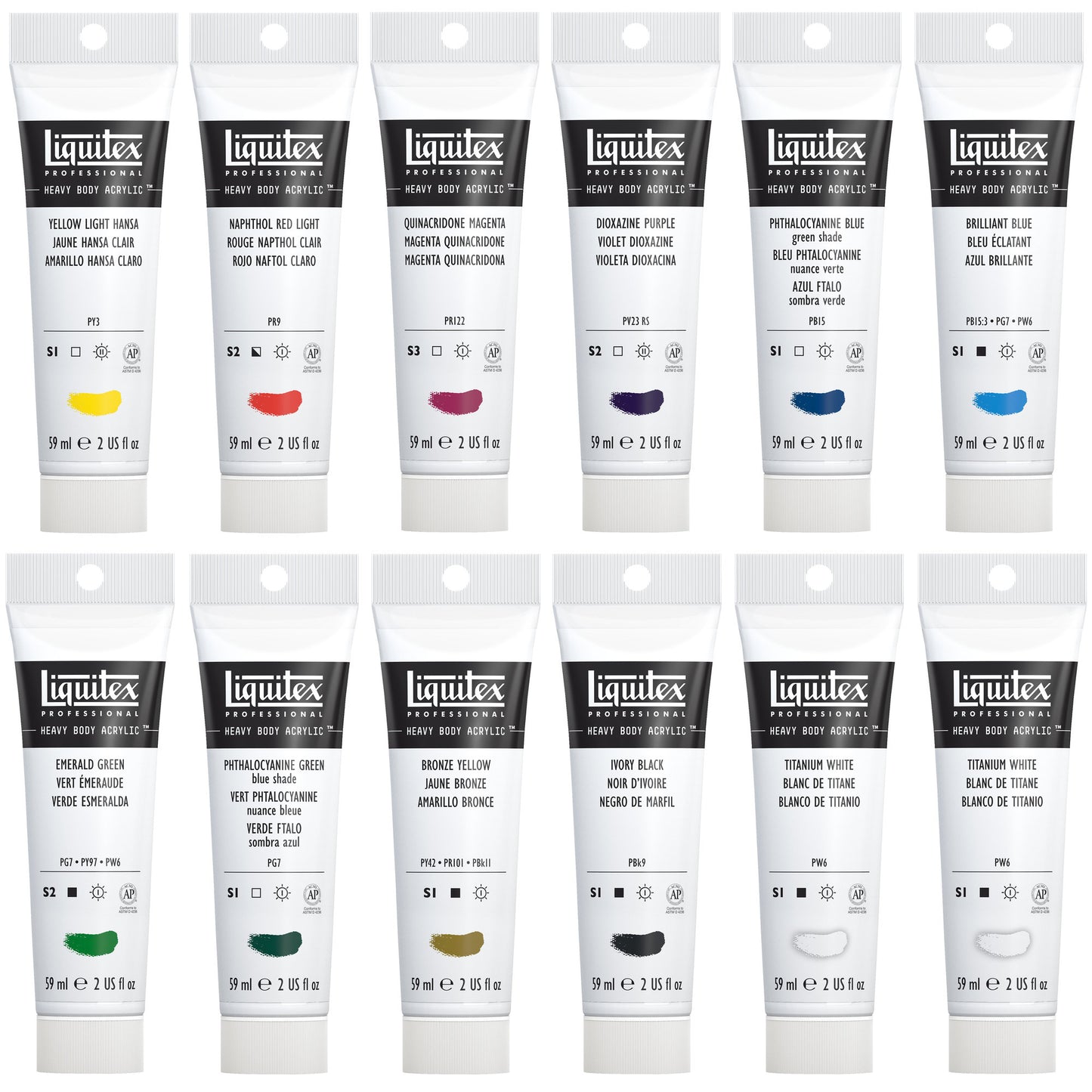 Liquitex Professional Heavy Body Acrylic - Classic 12 Set - Paints