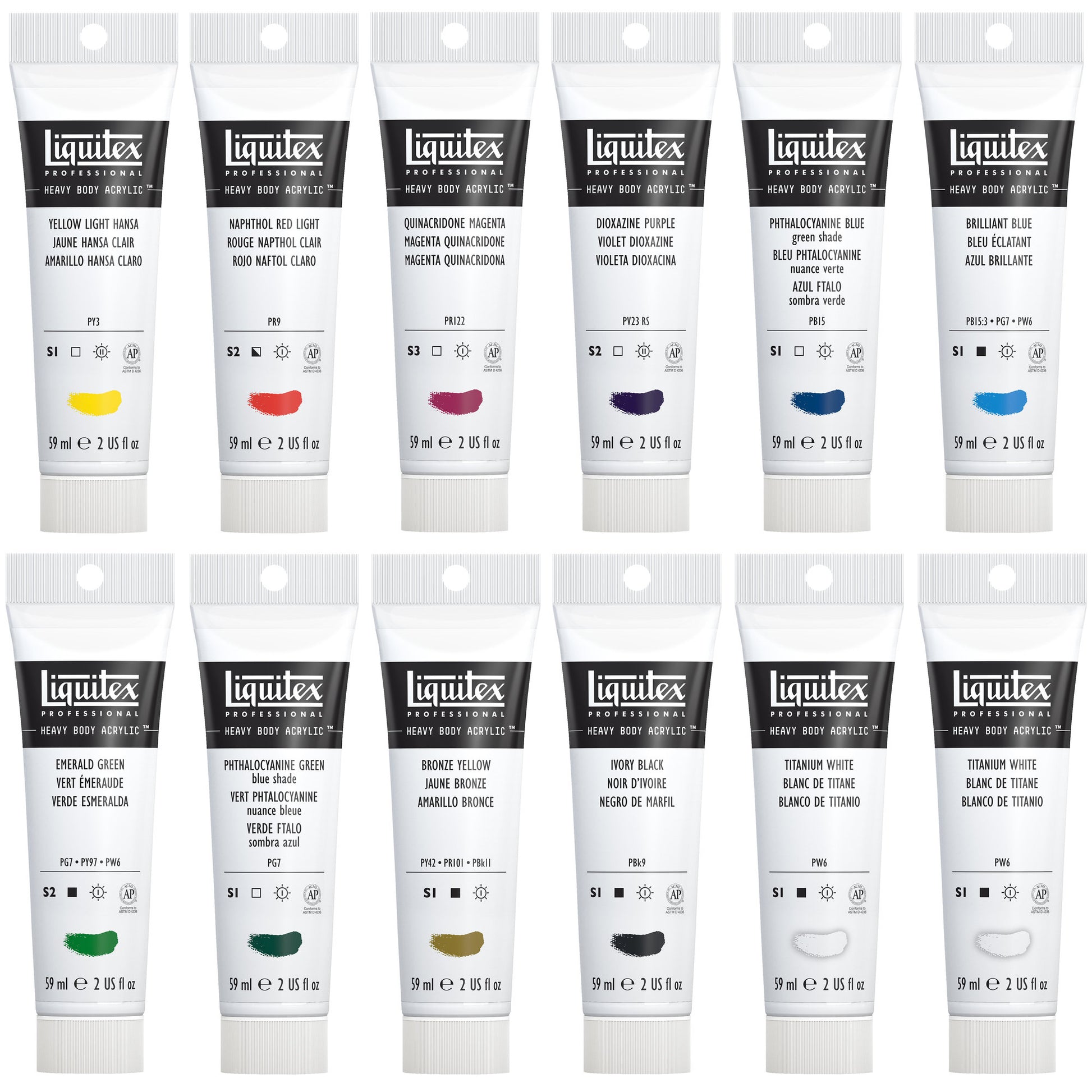 Liquitex Professional Heavy Body Acrylic - Classic 12 Set - Paints