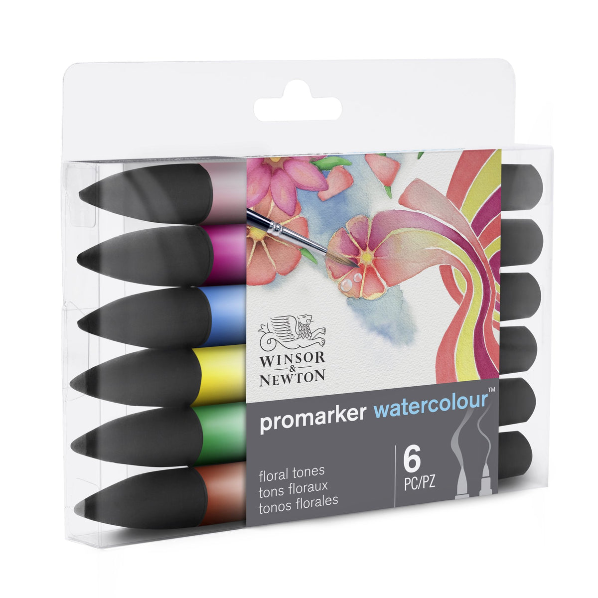 Winsor &amp; Newton Promarker Watercolour Set of 6 - Floral Tones