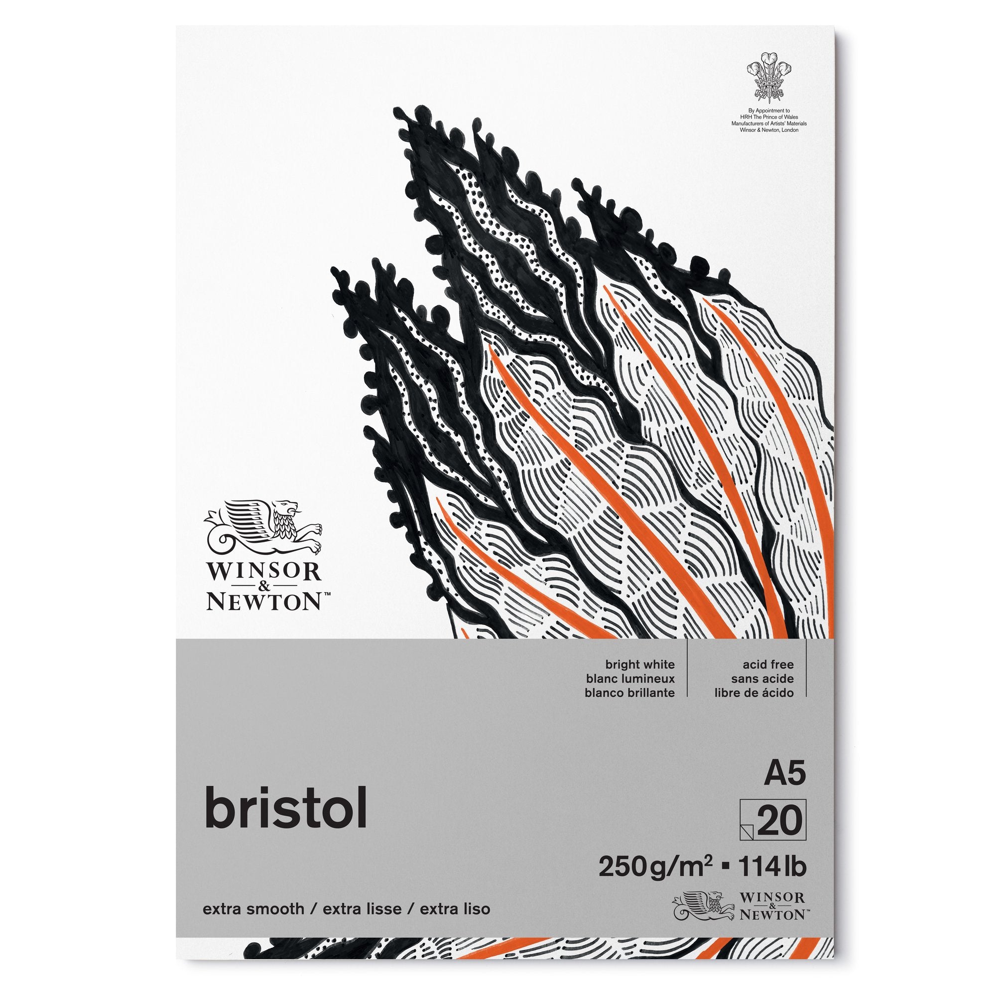 A2 Bristol board Pad 250gm Smooth Card. 20 Sheets 250gsm Made in UK  420x594mm