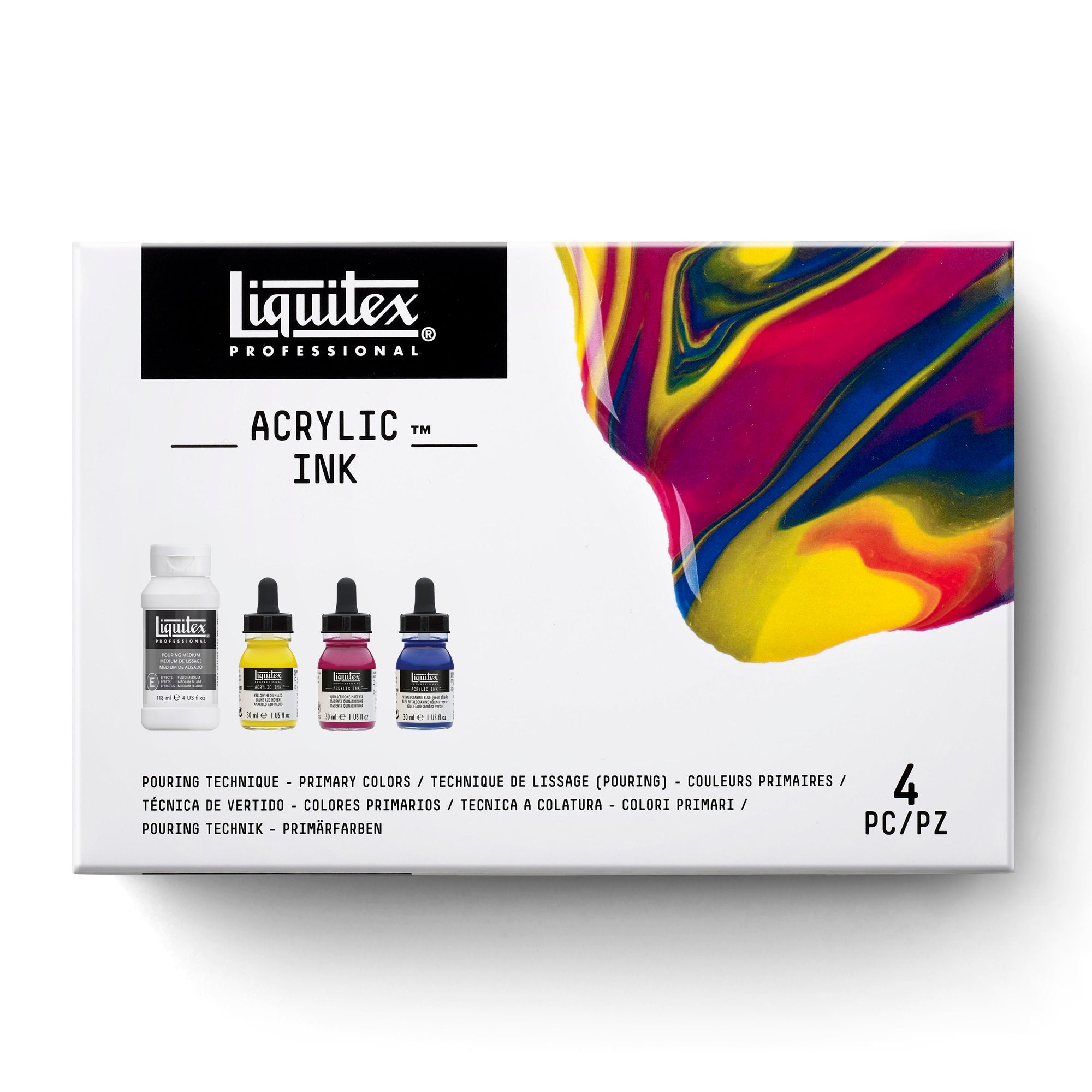 Liquitex Acrylic Ink - Pouring Technique - Primary Colours