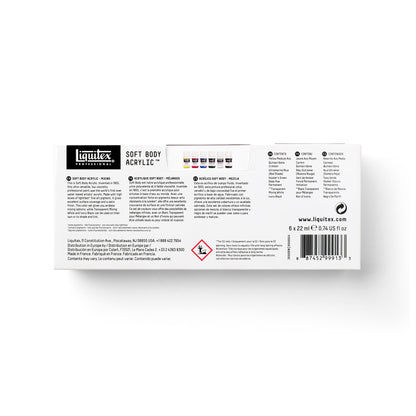 Liquitex Professional Soft Body Acrylic Paint - Mixing Set of 6 x 22ml