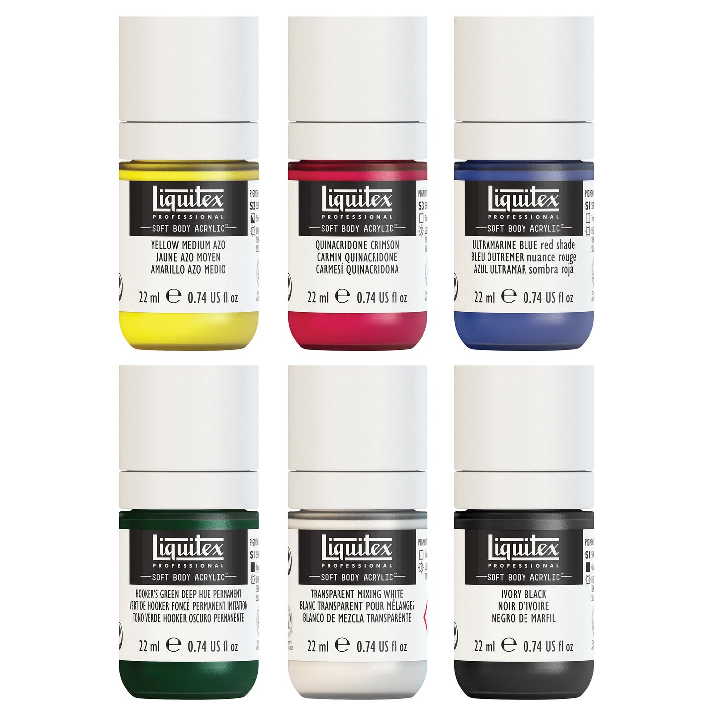 Liquitex Professional Soft Body Acrylic Paint - Mixing Set of 6 x 22ml