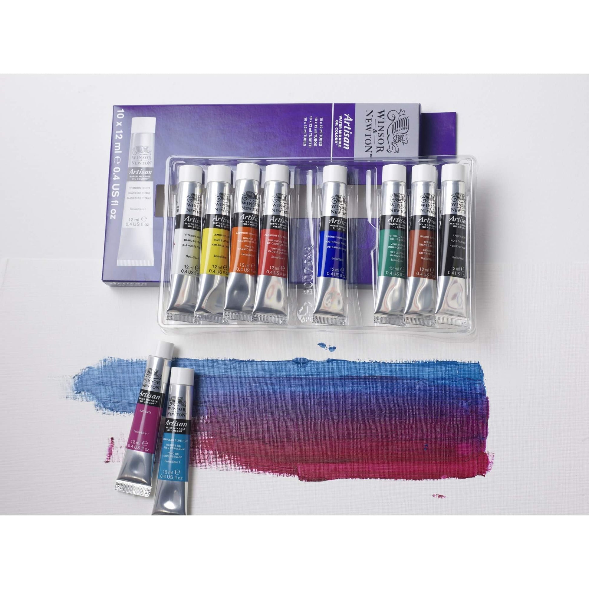 Winsor & Newton Artisan Oil Colours - Set of 10 x 12ml - In Use