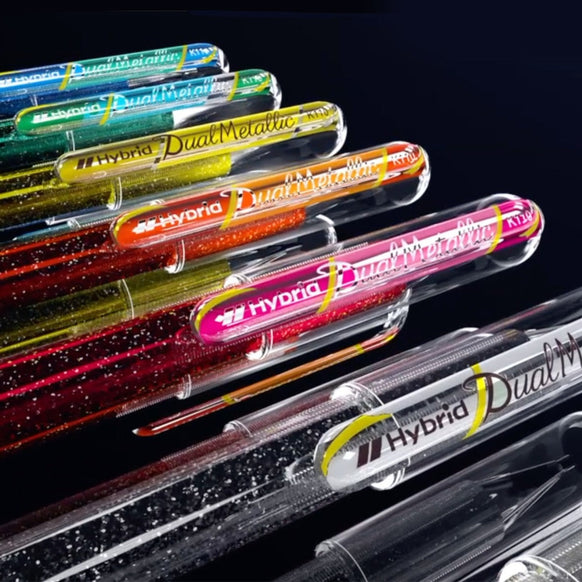 Pentel Hybrid Dual Metallic Gel Roller Pens Mood Shot
