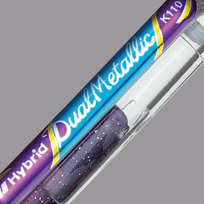 Pentel Hybrid Dual Metallic Gel Roller Pens Lid Closeup