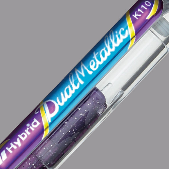 Pentel Hybrid Dual Metallic Gel Roller Pens Lid Closeup