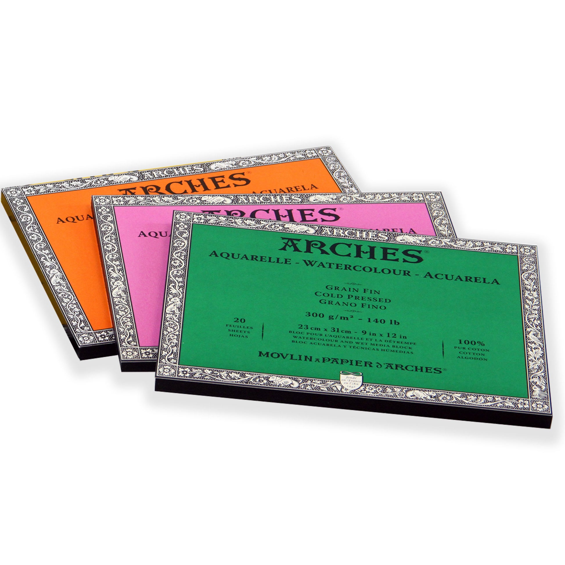 Assorted boxes of Aquarelle Arches Blocks