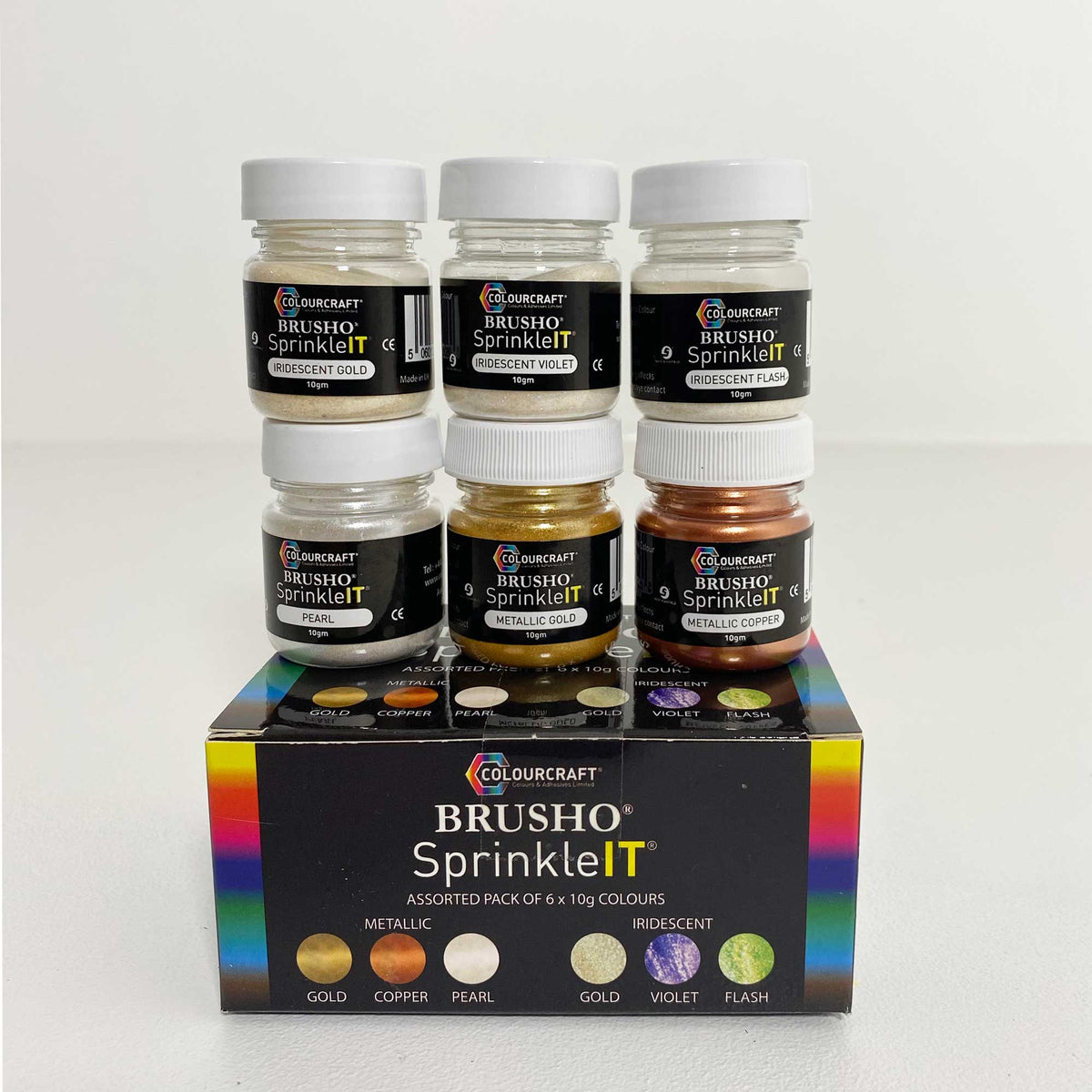 BRUSHO SprinkleIT 6 x 10gm Colours