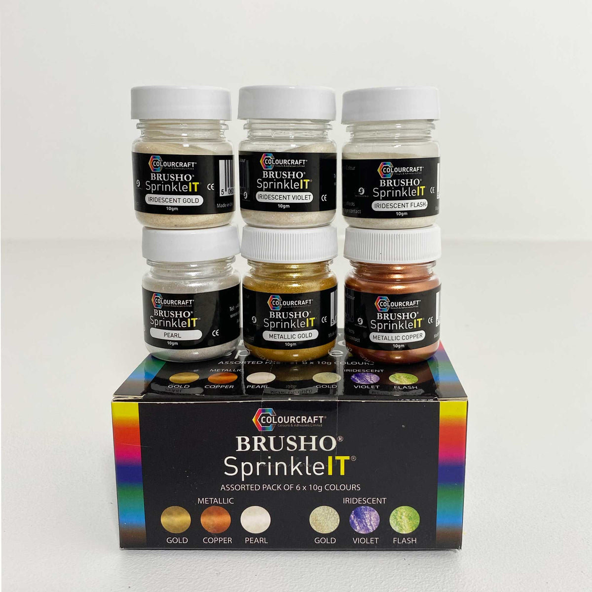 BRUSHO SprinkleIT 6 x 10gm Assorted Colours
