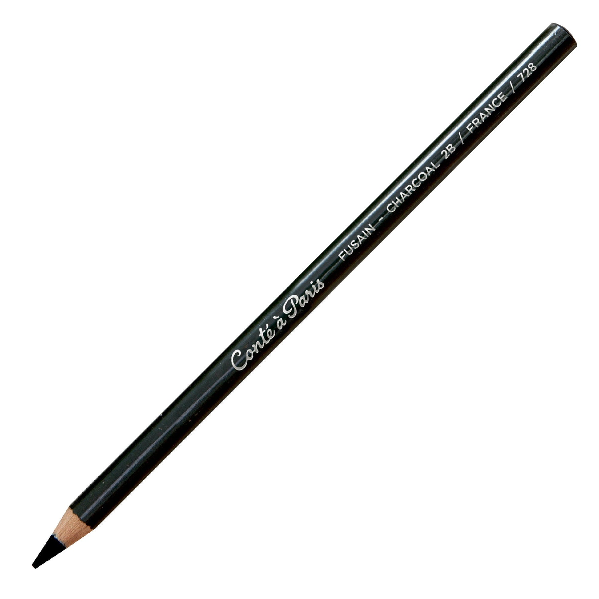 Conté à Paris Charcoal Pencil showcasing a clean design with a dense black tip for precise drawing.