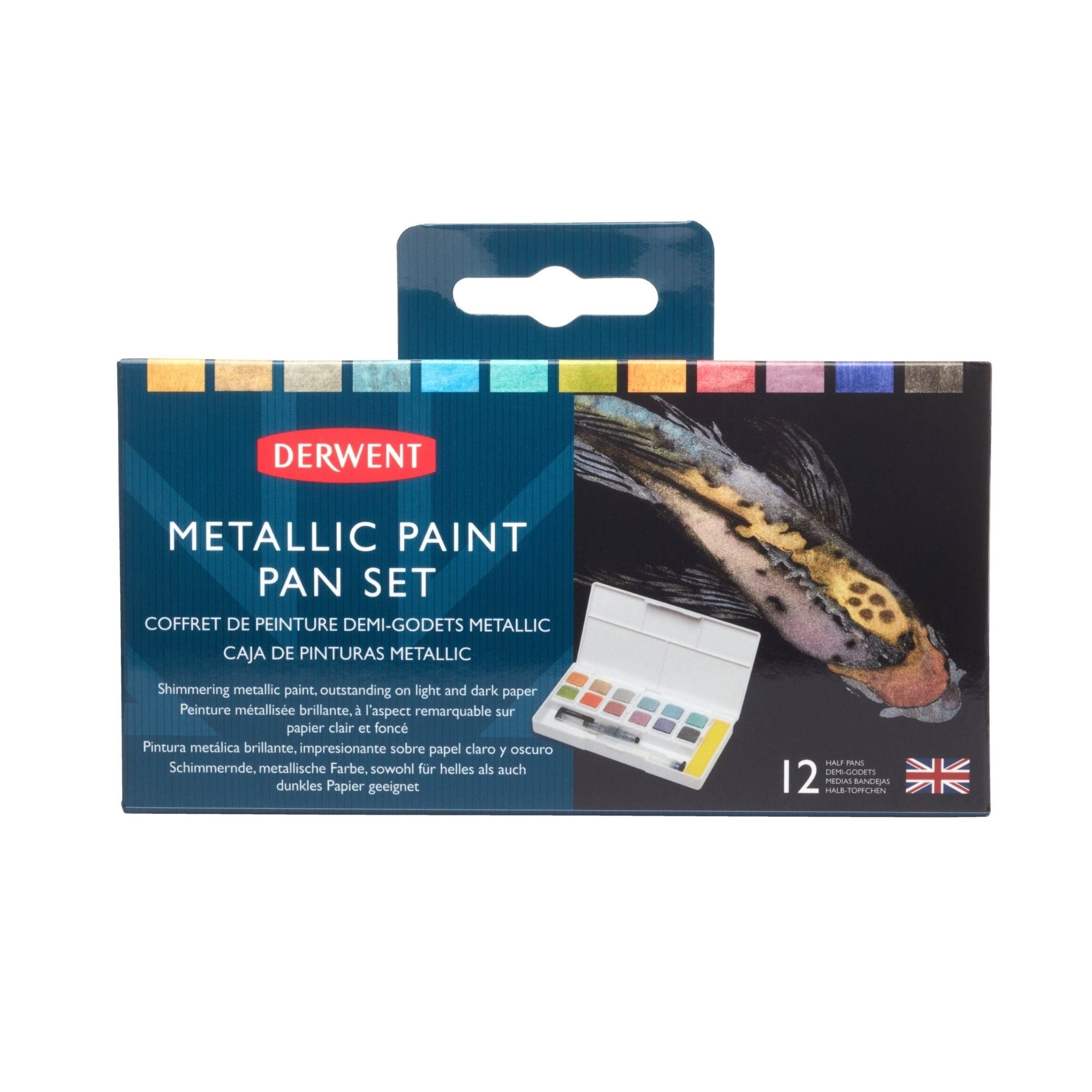 Derwent Metallic Watercolour Paint Pan Set Box