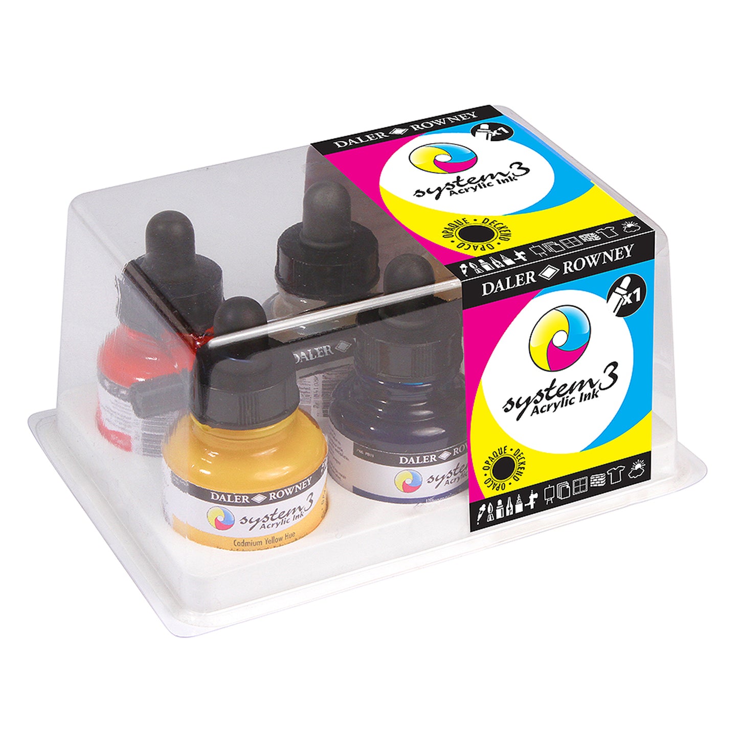 Daler-Rowney System3 Acrylic Ink Intro Set - 6 x 29.5ml Bottles