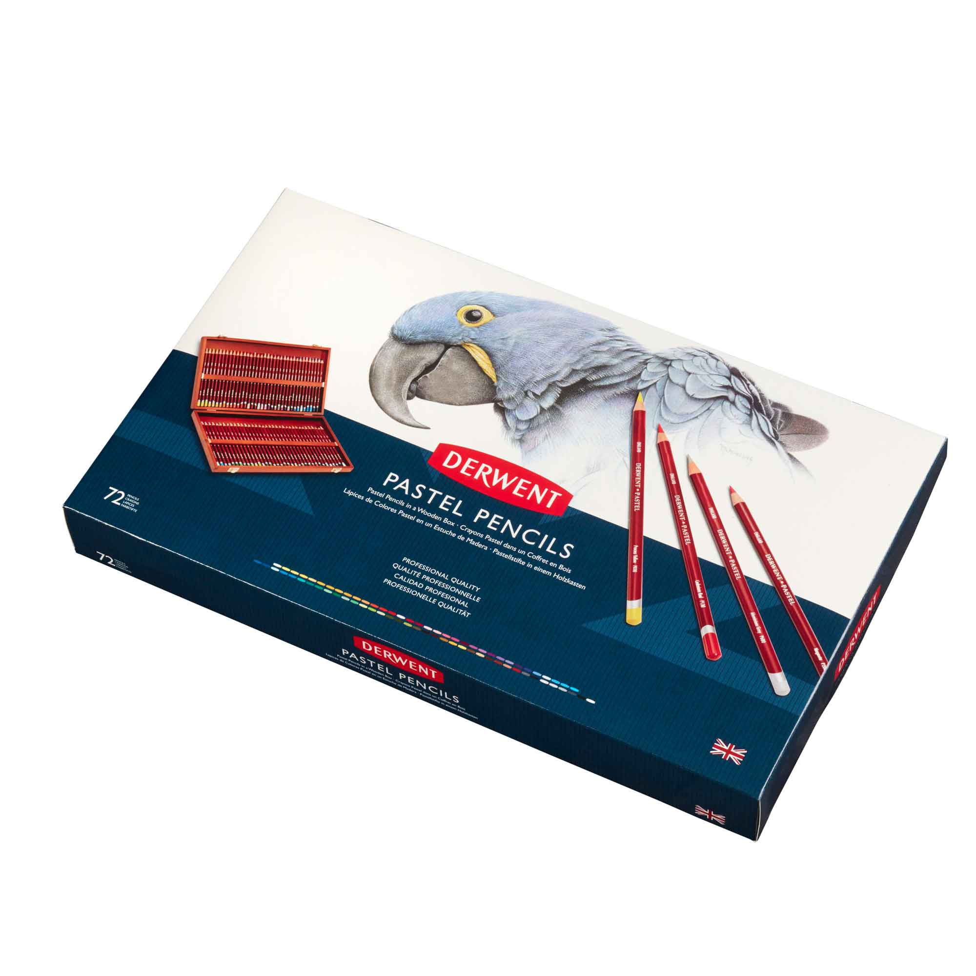 Derwent Pastel Pencil Wooden Box Set of 72 - FREE Derwent Academy