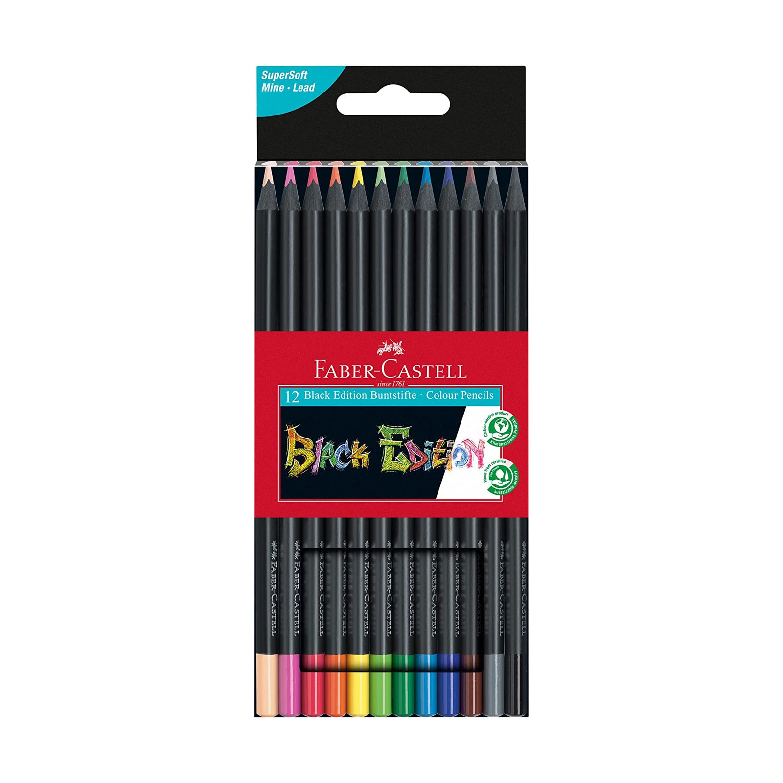 Colored Pencils Black Edition, Set of 12 (tin) - The Art Store