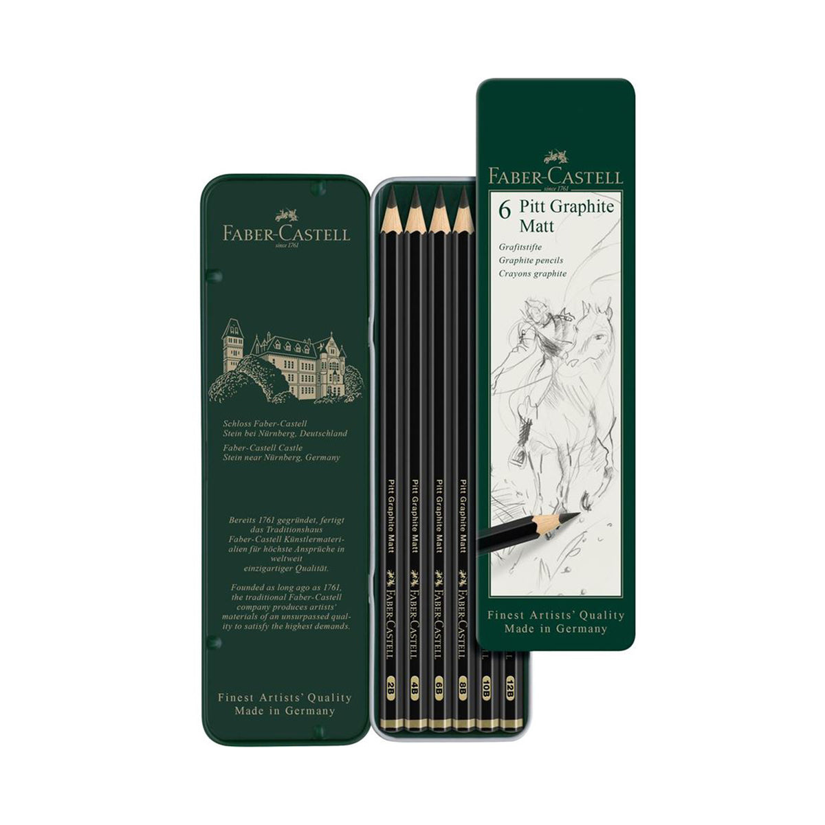 Pitt Graphite Matt Pencils Tin Set 6