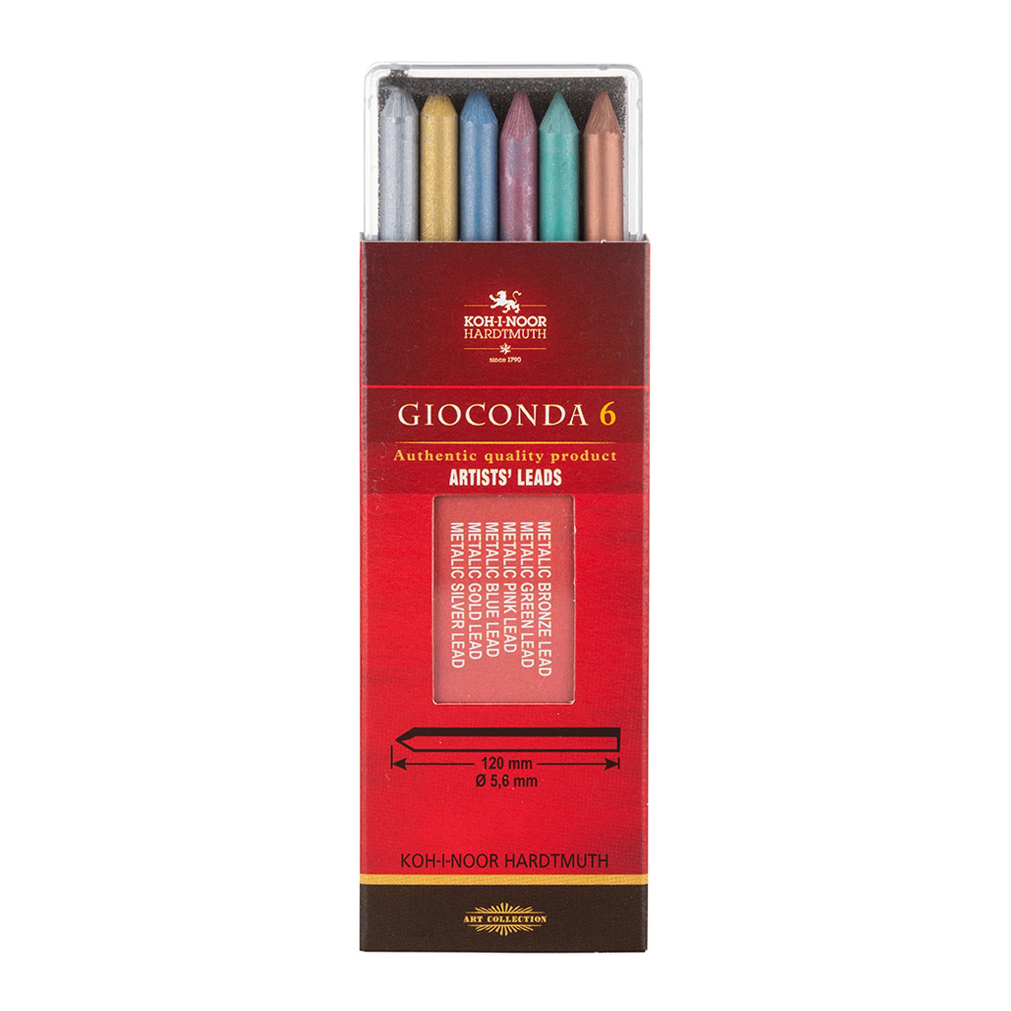 KOH-I-NOOR Druckbleistift Set – 5,6 Mm Durchmesser, Silberfarben, Inkl. 6 Graphitminen 6B & Gratis Radiergummi