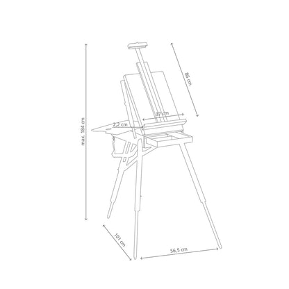 Jullian Box Easel - Product Dimensions