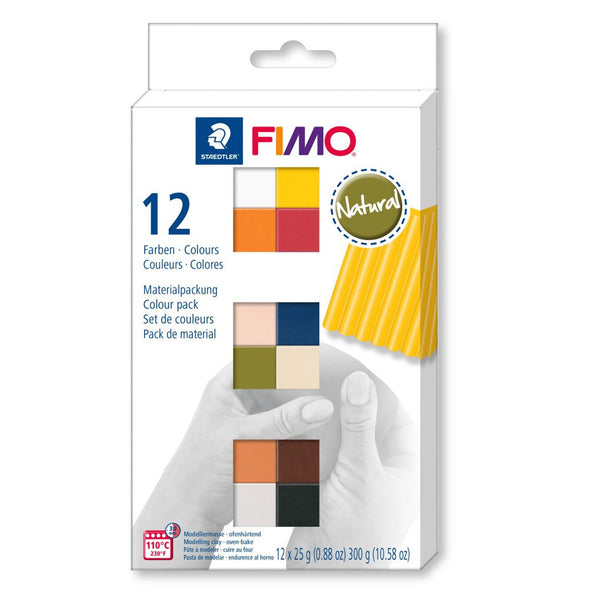 Staedtler 8023 C12-4 Fimo Soft Oven Hardening Modelling Clay 12 x 25 G Blocks - Natural Colours