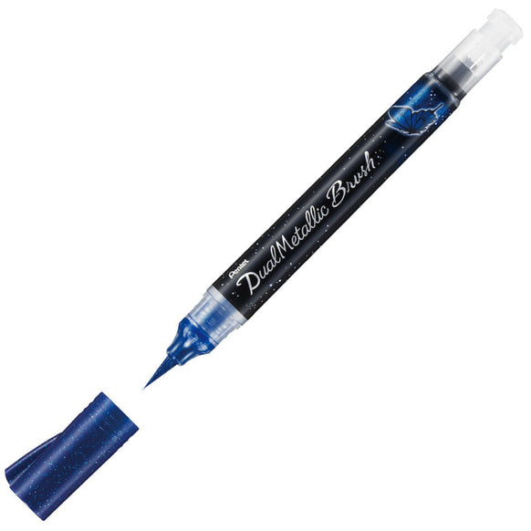 Pentel Arts Dual Metallic Brush Pens - Green Metallic Blue