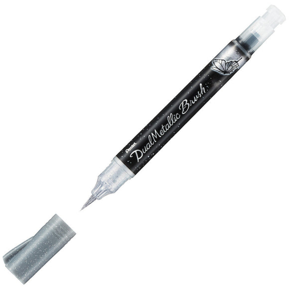 Pentel Arts Dual Metallic Brush Pens - Metallic Silver