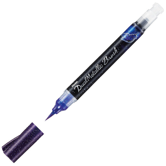 Pentel Arts Dual Metallic Brush Pens - Violet Metallic Blue