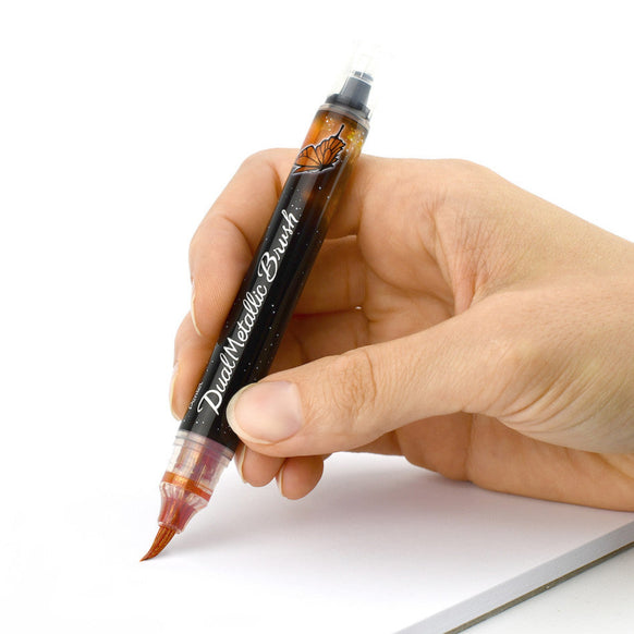 Pentel Arts Dual Metallic Brush Pen In Use
