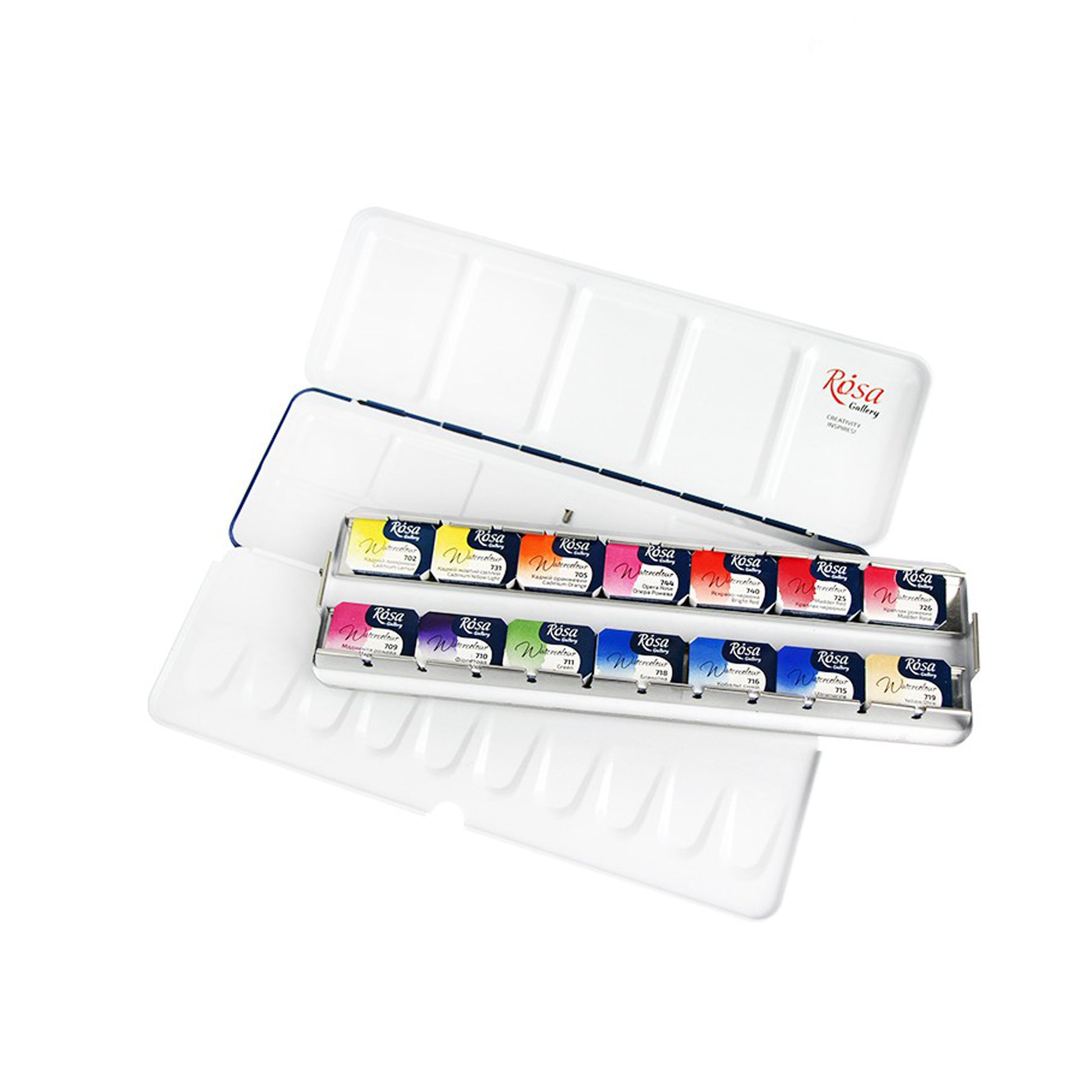 Rosa Gallery Watercolour - 14 x Whole Pan Tin Set - Botanical - Pans Removed from Tin
