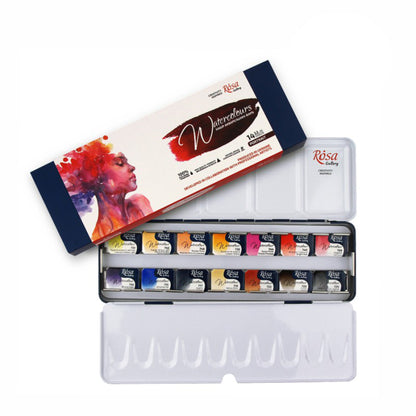 Rosa Gallery Watercolour - 14 x Whole Pan Tin Set - Portrait