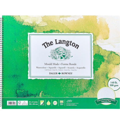 Daler-Rowney Langton Watercolour Spiral Pads (NOT Surface) - Size 20 x 16 inches