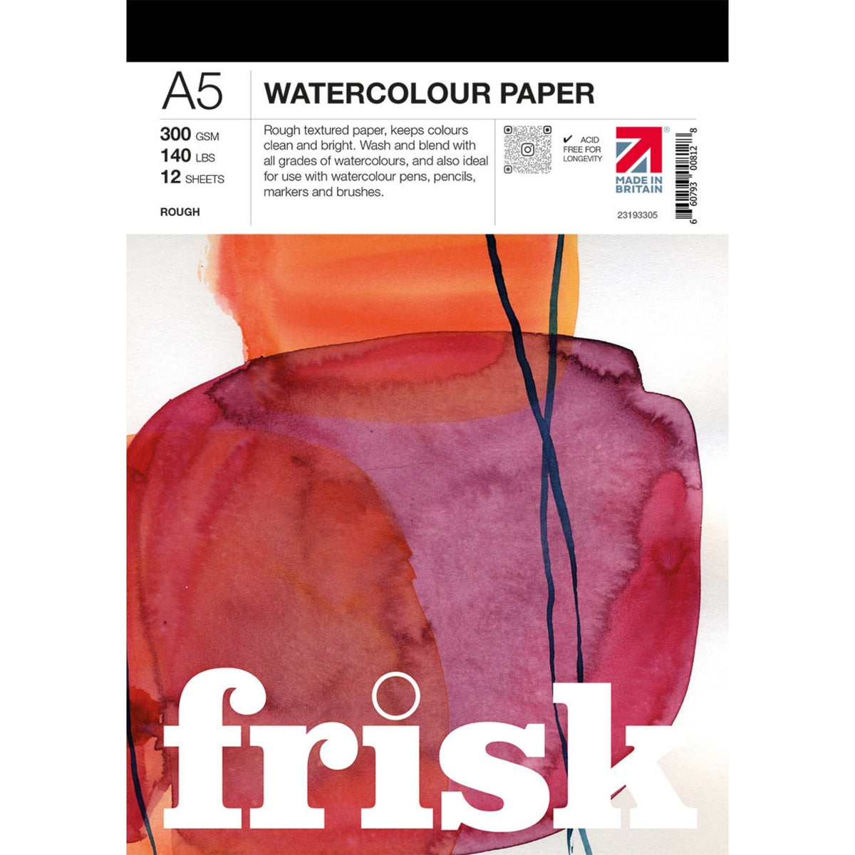 Frisk Watercolour Rough Paper Pad - A5