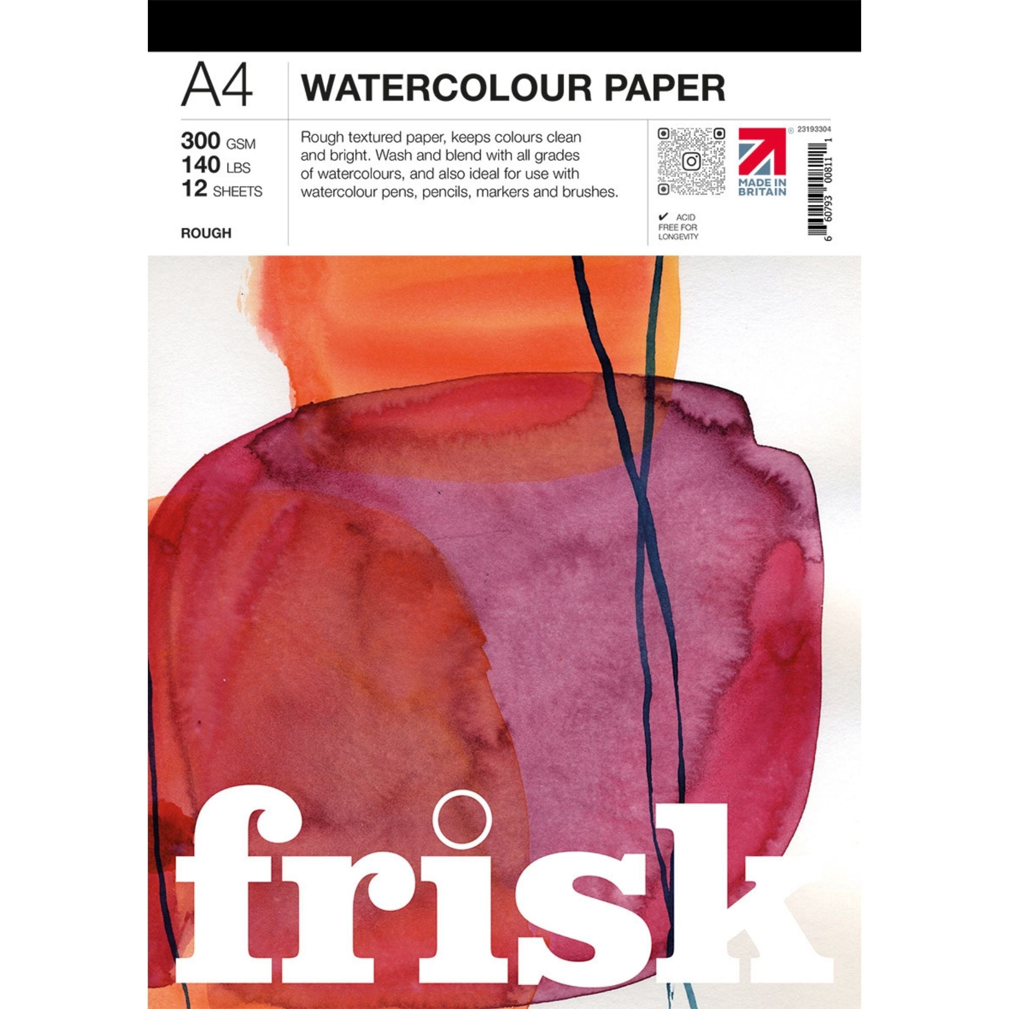 Frisk Watercolour Rough Paper Pad - A4