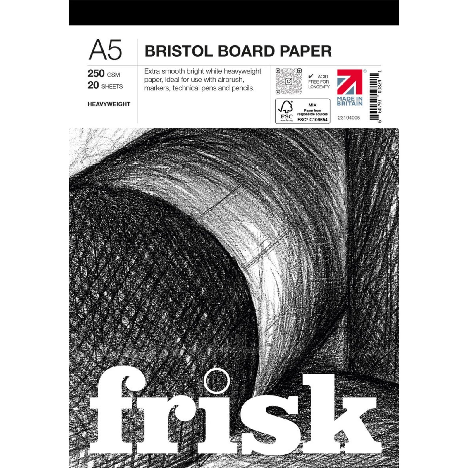 Bristol Board 250gsm - Bristol Board, 250gsm/114lb, Gummed, 11x14