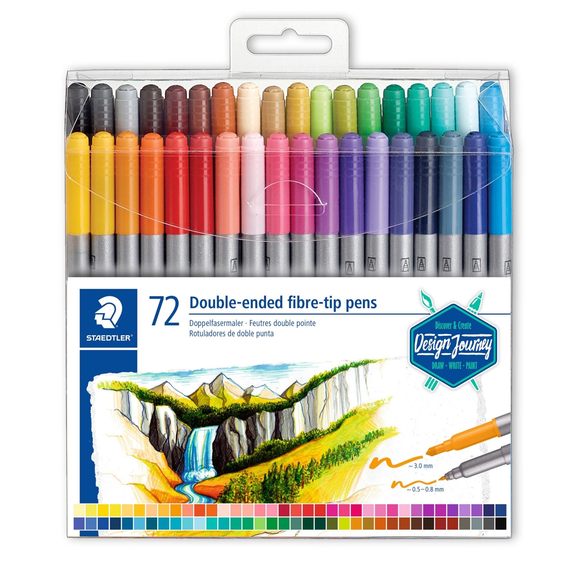 Staedtler Double-Ended Fibre-Tip Pens - Set of 72