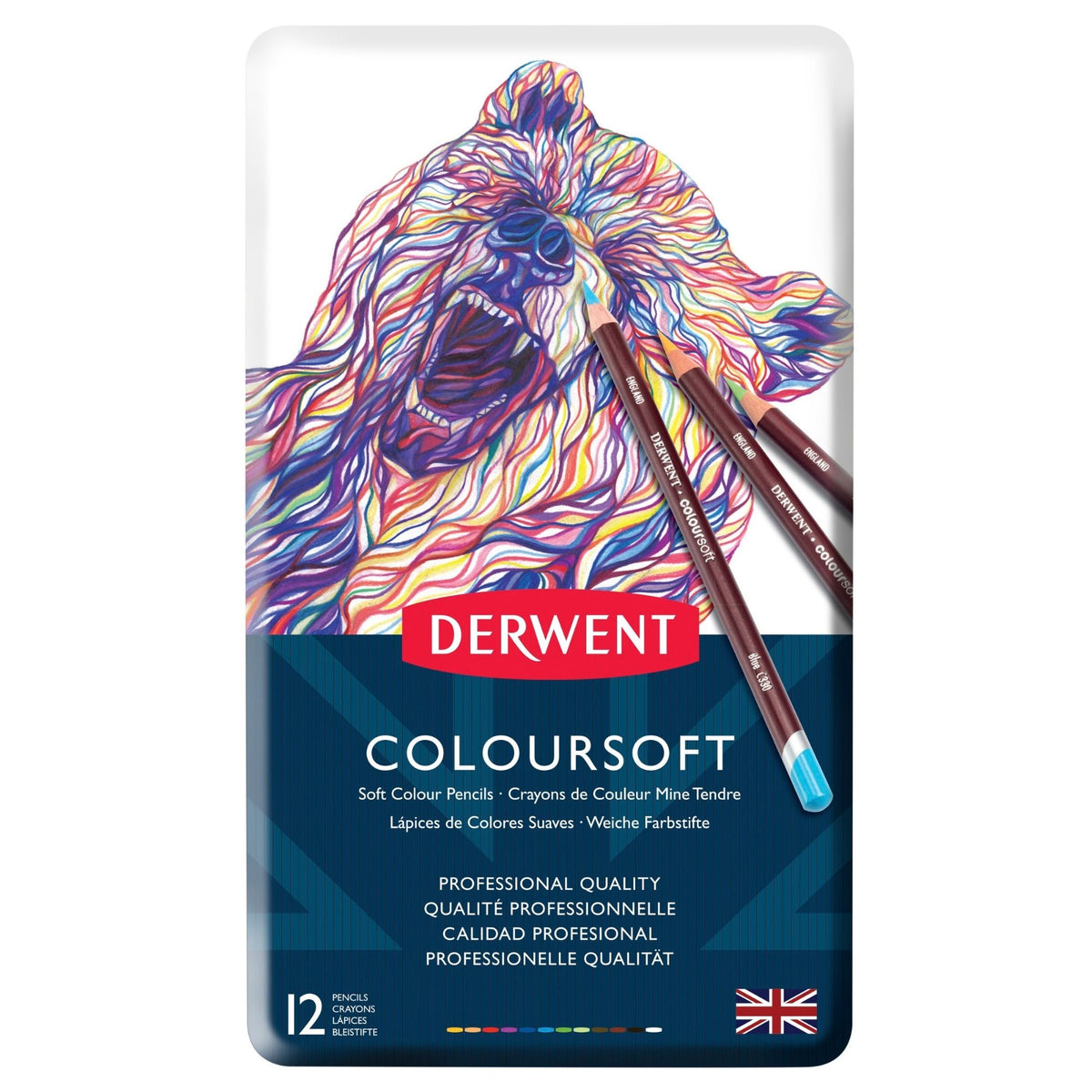 Derwent Coloursoft Pencil Tin Set of 12