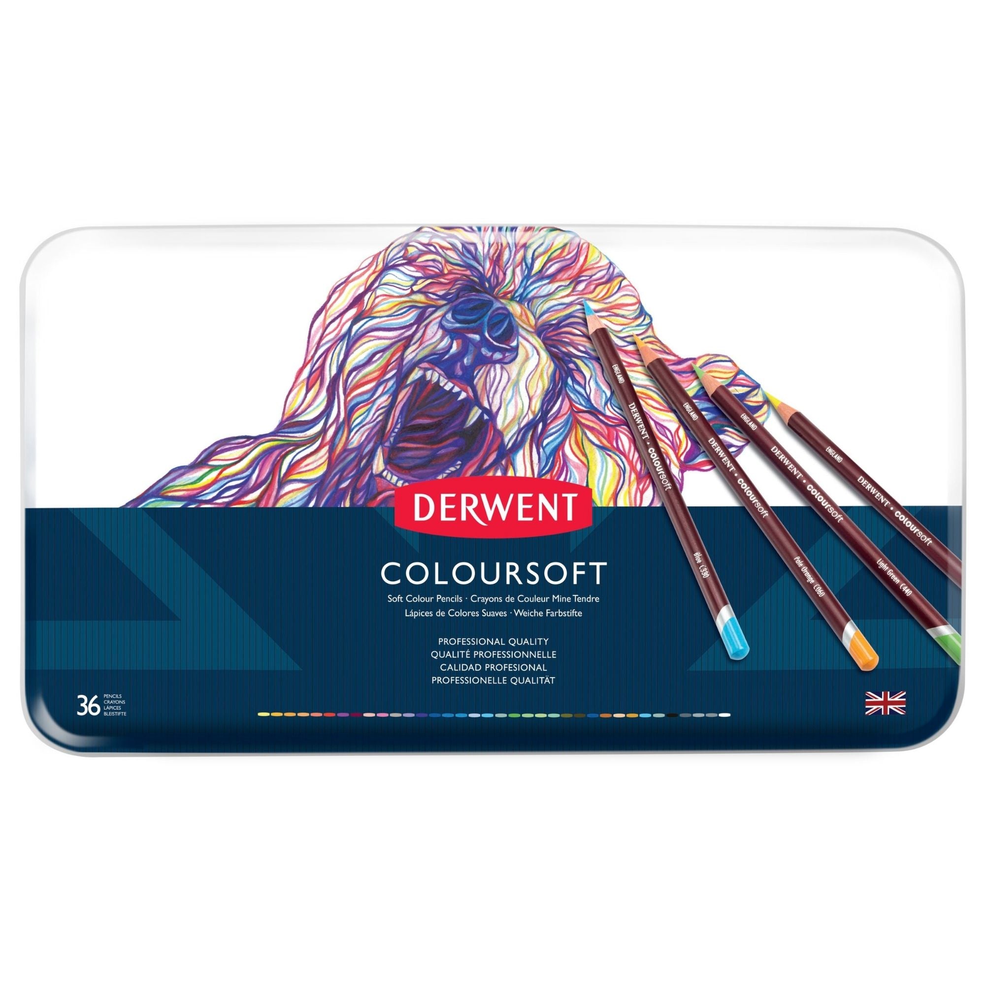 Derwent Coloursoft Pencil Tin Set of 36