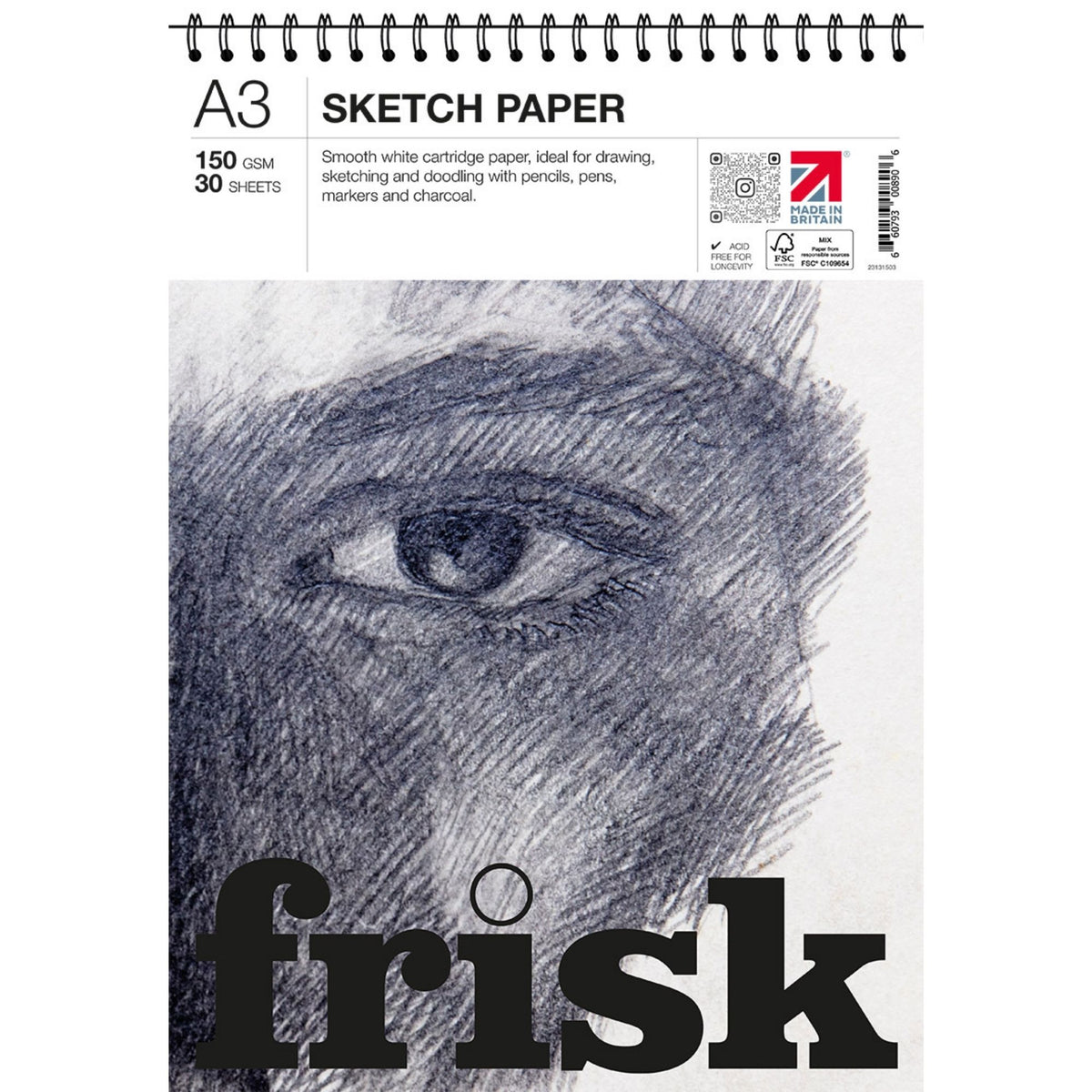 Frisk Sketch Paper Spiral Pad - A3