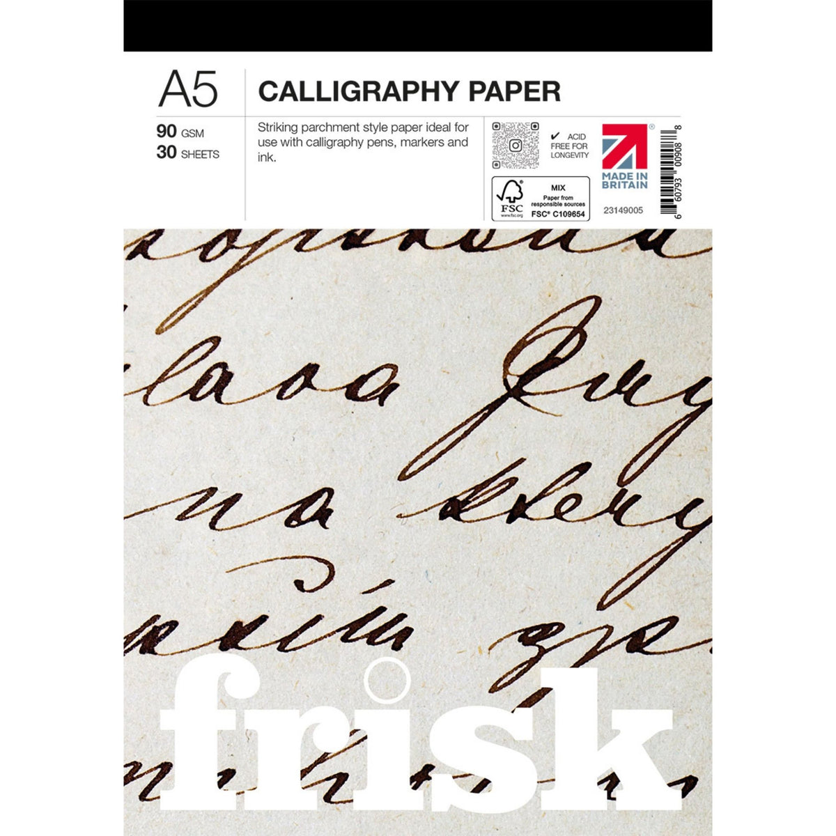Frisk Calligraphy Paper Pad 90gsm - 30 Sheets - A5