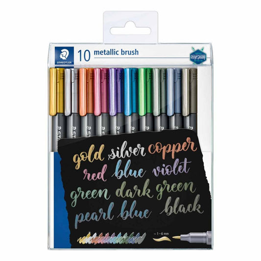 Staedtler Metallic Brush Pens - Pack of 10