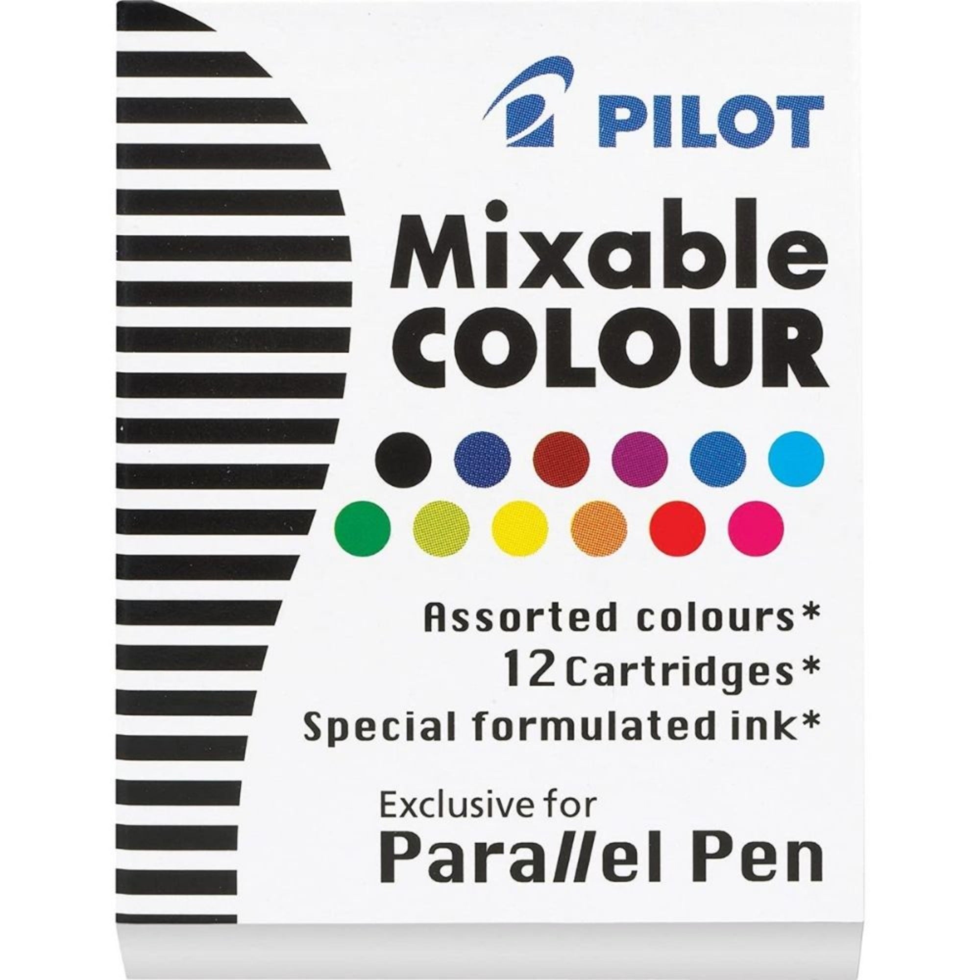 Pilot Parallel Pen Ink Cartridges - 12 Assorted Colours Box