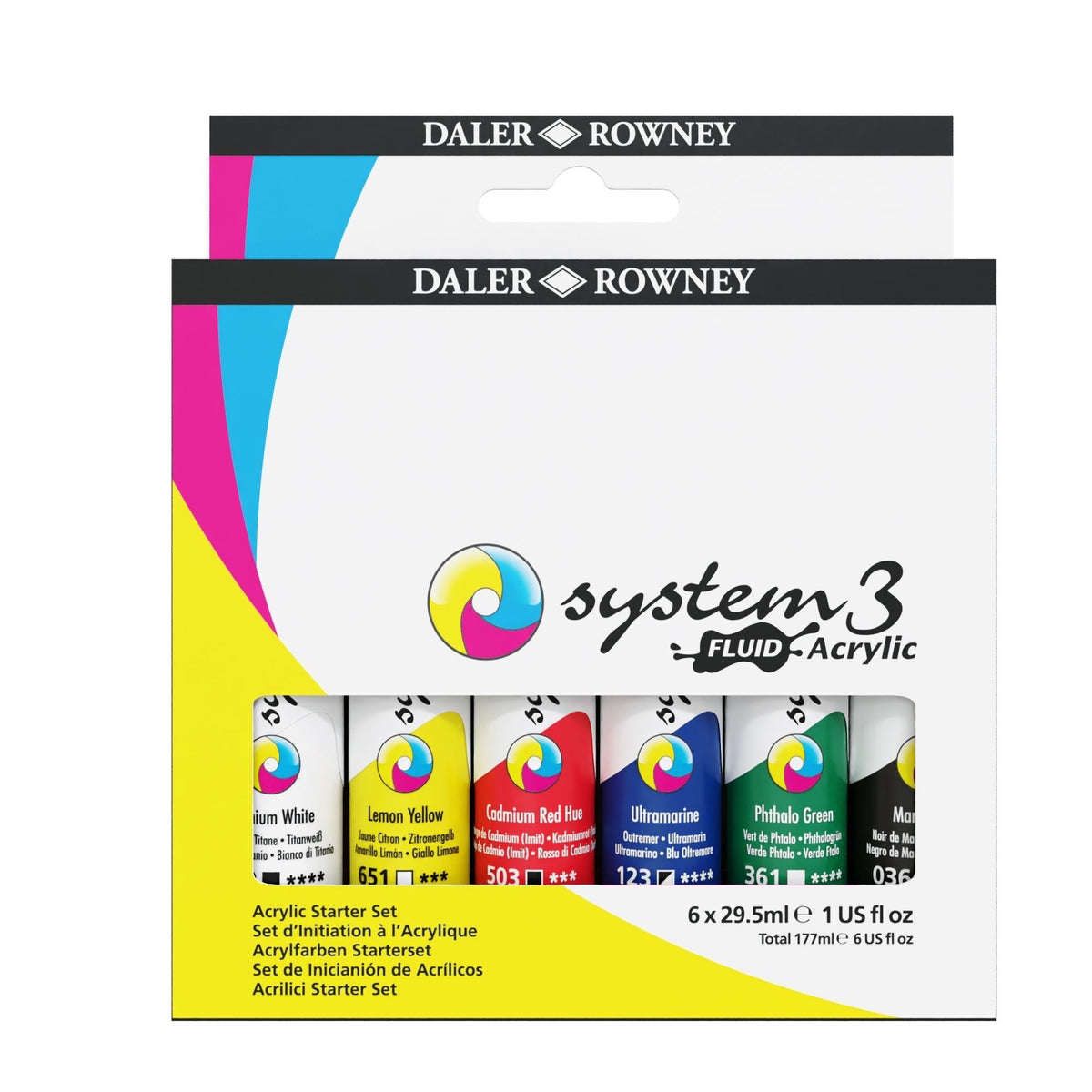 System3 Fluid Acrylic Starter Set 6 x Tubes