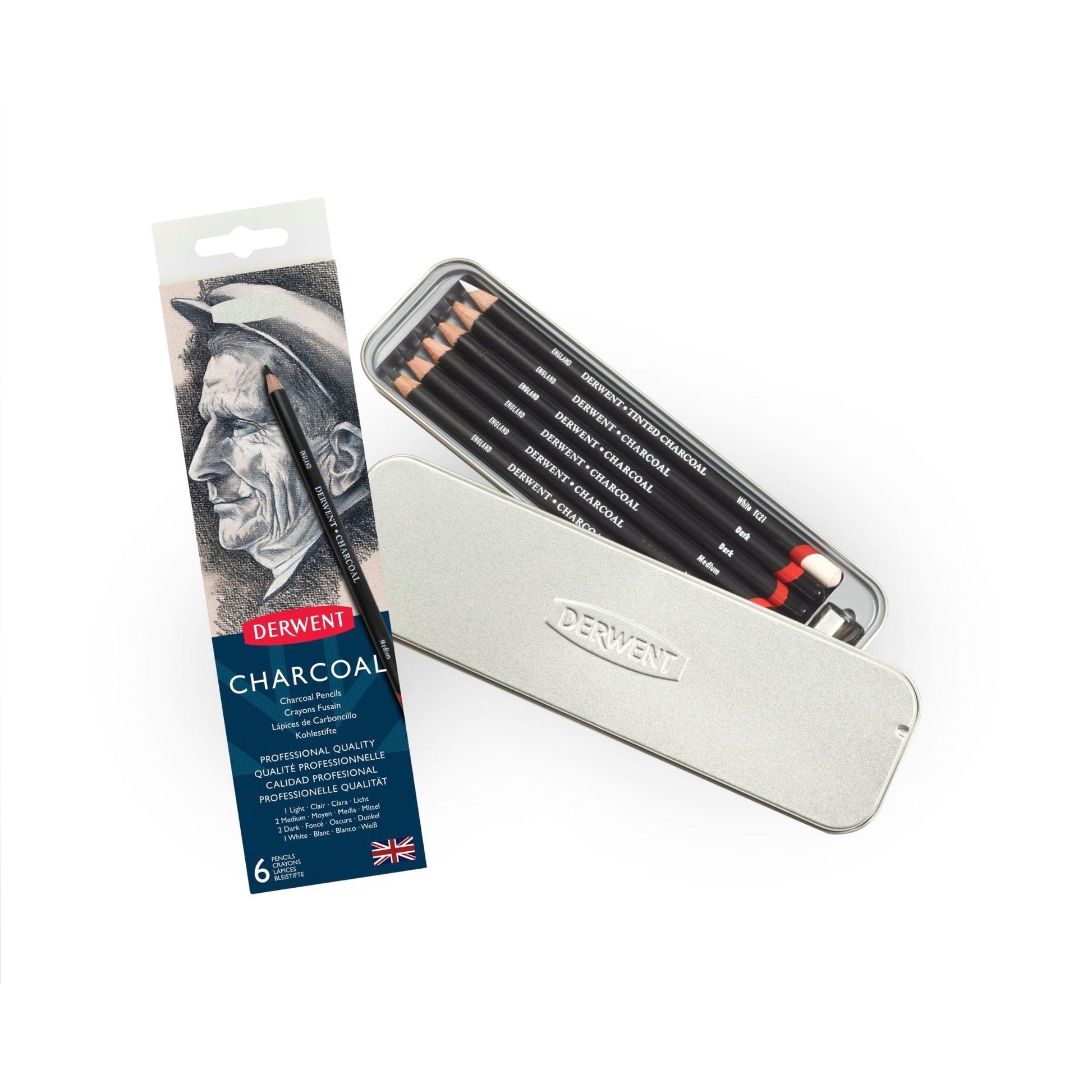 Derwent Charcoal Pencils Set of 6