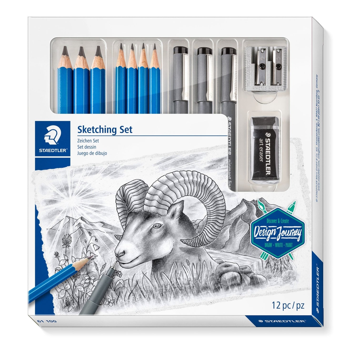 Staedtler Mars Lumograph Sketching Set - 12 Pieces