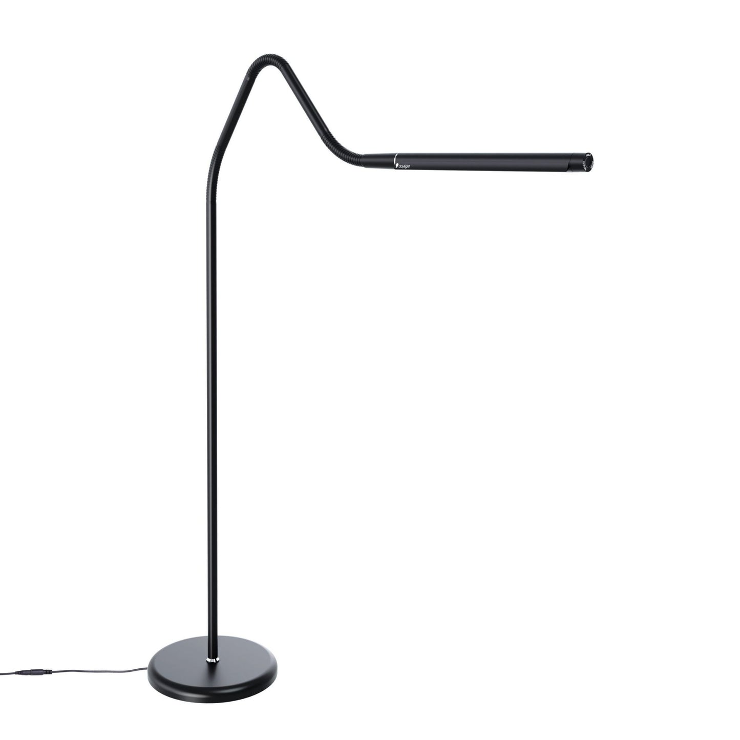 Daylight Company Electra Floor Lamp with adjustable arm and dimmer switch in sleek black finish.