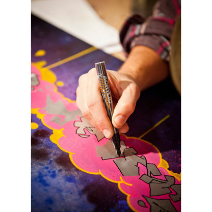 Montana Acrylic Line 0.7mm Extra Fine Markers in use on a canvas