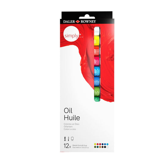 Daler-Rowney Simply Oils - Set of 12 x 12ml Tubes