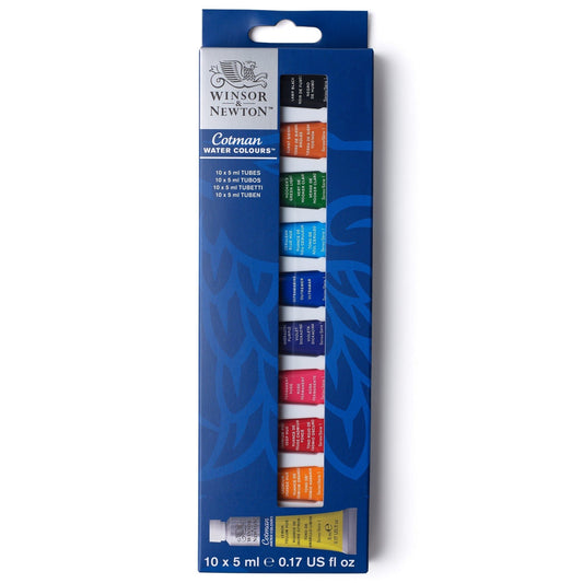 Winsor & Newton Cotman Watercolours - Set of 10 x 5ml Tubes