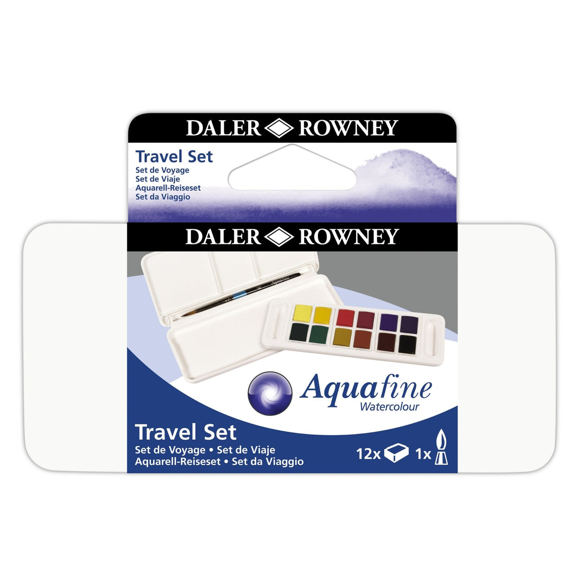 Daler-Rowney Aquafine 12 Half Pan Travel Set