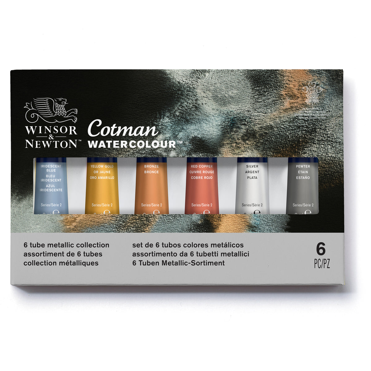 Winsor &amp; Newton Cotman Watercolour Metallic Collection 6 x 8ml Tubes Set